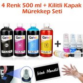 Epson L3250 için Mürekkep 4x500 ml + Kilitli Kapaklı Mürekkep Seti - 1