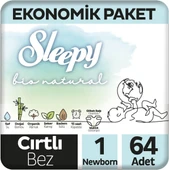 Sleepy Bio Natural Avantajlı Paket Bebek Bezi 1 Numara Yenidoğan 192 Adet - 1