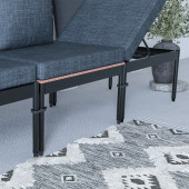 Limni Home Mini Multilounge Bahçe Balkon mobilyasi, Şezlong ( SİYAH ) - 3