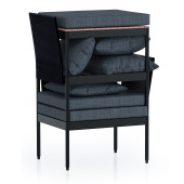 Limni Home Mini Multilounge Bahçe Balkon mobilyasi, Şezlong ( SİYAH ) - 5