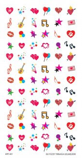 Aşk Sembolleri Tırnak Dövmesi, Tırnak Tattoo, Nail Art, Tırnak Sticker - 2