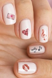 Aşk Sembolleri Tırnak Dövmesi, Tırnak Tattoo, Nail Art, Tırnak Sticker - 1