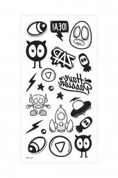 Uzay Geçici Dövme,Geçici Tattoo ,Vücut Dövme,Kol Bilek Dövme,Boyun Dövme,Sırt Dövme thumbnail 2