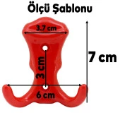 Martı Duvar Vestiyer Portmanto Askısı Dolap Elbise Askılığı Kırmızı Renk Plastik Askı Askılık - 2
