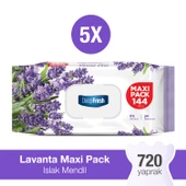 Deep Fresh Maxi Pack Islak Mendil Lavanta 5 x 144 Yaprak thumbnail 1