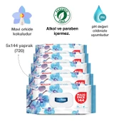 Deep Fresh Maxi Pack Islak Mendil Orkide 5 x 144 Yaprak - 3