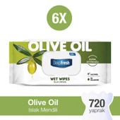 Deep Fresh Doğal Özler Zeytinyağı Islak Mendil 6 x 120 Yaprak - 6