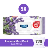 Deep Fresh Maxi Pack Islak Mendil Lavanta 5 x 144 Yaprak thumbnail 6