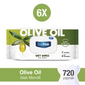 Deep Fresh Doğal Özler Zeytinyağı Islak Mendil 6 x 120 Yaprak - 1