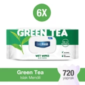 Deep Fresh Doğal Özler Yeşil Çay Islak Mendil 6 x 120 Yaprak - 1