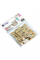 Natural Mini Ahşap Mandal 25 mm 30 Adet - 1