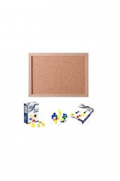 Mantar Pano 45 X 60 + 1 Paket Harita Çivisi + 1 Paket Renkli Raptiye - 1