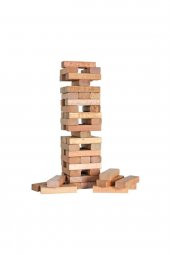 Doğal Ahşap Denge Oyunu Kule Oyunu 54 Parça Jenga - 1