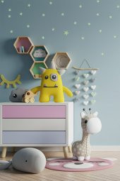 36 Adet Fosforlu Mini Yıldız, Büyük Yıldız Yeşil Karanlıkta Parlar Duvar ve Tavan Çocuk Odası Süs Sticker - 1