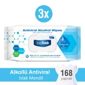 Deep Fresh Alkollü Antiviral Islak Mendil 3 x 56 Yaprak thumbnail 1