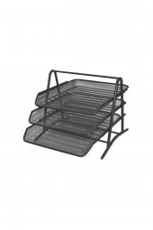 Siyah 3lü Metal Evrak Rafı 6300 - 1