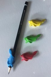 Kolay Kalem Tutma Aparatı Balık 4 Lü Set Ve 1 Adet Kalem bş.k - 1