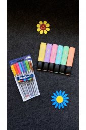 Triball Tükenmez Kalem 8 Renk + Masis Pastel Renk Fosforlu Işaretleme Kalemi 6 Lı Set - 2