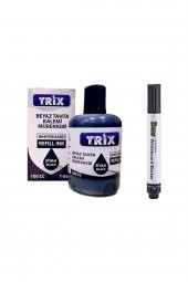 Doldurulabilir Beyaz Yazı Tahtası Kalemi + Trix Mürekkep 100 ml - Siyah - 1