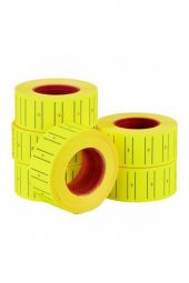 Sarı Fiyat Etiketi 6 Adet Rulo 12x21 Mm - 1