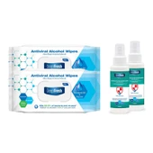 Deep Fresh Antiviral Islak Mendil 2 x 56 Yaprak & Sprey Dezenfektan 2 x 100 ml thumbnail 6