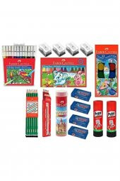 Okul - Kırtasiye 16 Parça Mega Set Boya,kalem,silgi,açacak,yapıştırıcı k.s - 1