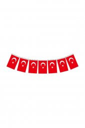 Büyük Boy 18X11 Cm İpli Kağıt Türk Bayrağı 50 Li Vt809 - 1