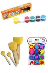 15 ml Parmak Boyası Eva Baskı Set 3lü Glance-12li Eva Baskı Set E.b - 1