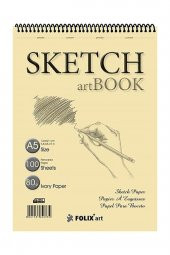 Eskiz Defteri 90 gr A5 100 Yaprak Spiralli Ivory Sketchbook - 1