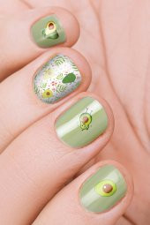 Avokado Tırnak Dövmesi, Tırnak Tattoo, Nail Art, Tırnak Sticker - 1