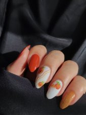 Portakal Tırnak Dövmesi, Tırnak Tattoo, Nail Art, Tırnak Sticker - 1