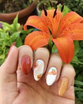 Portakal Tırnak Dövmesi, Tırnak Tattoo, Nail Art, Tırnak Sticker - 3