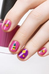 Ananas Tırnak Dövmesi, Tırnak Tattoo, Nail Art, Tırnak Sticker - 1