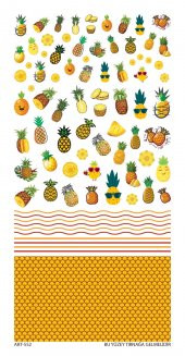 Ananas Tırnak Dövmesi, Tırnak Tattoo, Nail Art, Tırnak Sticker - 2