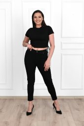Kadın Yüksek Bel Büyük Beden Jean Pantolon 6189-23 - 4