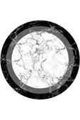 Frenda Home Çerçeve Mermer Desen Kaymaz Deri Taban Dekoratif Yuvarlak Halı  GRİ 160X160 - 1