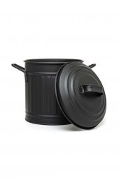 The Mia Galvaniz 4lt 22cm Tezgah Üstü Çöp Kovası Siyah Glv0291 - 2