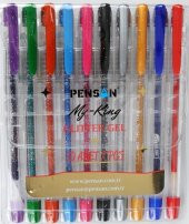 Pensan My King Simli Jel Kalem 10 lu Set PNS.PE02227JK00S10 - 1