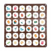 Kahve Ahşap MDF Eşleştirme Hafıza Oyunu 34x34 - 4