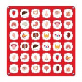 Kırmızı Ahşap MDF Eşleştirme Hafıza Oyunu 34x34 - 4