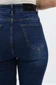 Kadın Yüksek Bel Lacivert Jean Pantolon 6179-23 thumbnail 9