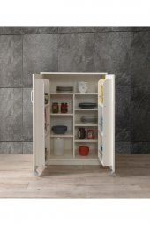 Erezoğulları Mobilya Çok Amaçlı 2 Kapaklı Mutfak Erzak Kiler Dolap 88x52x120cm - 1