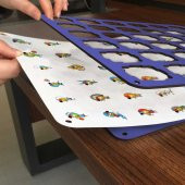 Mavi Ahşap MDF Eşleştirme Hafıza Oyunu 34x34 - 2