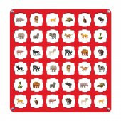Kırmızı Ahşap MDF Eşleştirme Hafıza Oyunu 34x34 - 4
