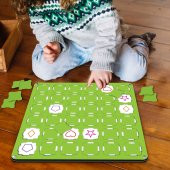 Yeşil Ahşap MDF Eşleştirme Hafıza Oyunu 34x34 - 1