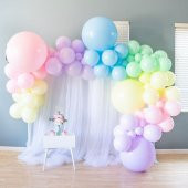 Makaron Karışık 5" İnç 50 Adet Balon ve Balon Zincir Aparatı 5 Metre - 1