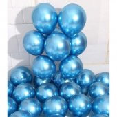 Mavi Metalik Sedefli Balon 12" İnç 10 lu Balon - 2
