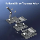 Coofbe Katlanabilir Ayarlanabilir 360 Dönebilen Masaüstü Tablet Standı Tablet Tutucu Telefon Tutucu - 5