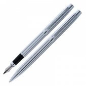 Scrikss 722W Balıksırtı DolmaKalem+Tükenmez Kalem Krom - 3