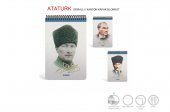 Gıpta Bloknot Atatürk A5 Sert Kapak 100 Yaprak Çizgili Üstten Spiralli Defter - 1